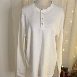 Sonoma Cream Long Sleeve Henley Top